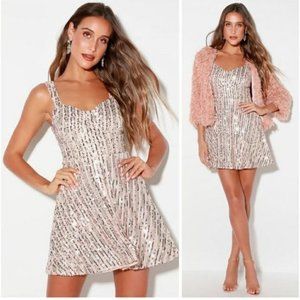 Lulu's Throw Some Glitter Sequin Skater Dress